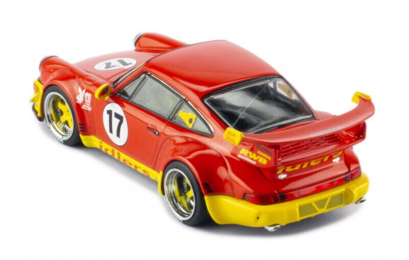 Ixo 2018 Porsche 911 964 RWB Idlers No 17 Red and Yellow 1:43