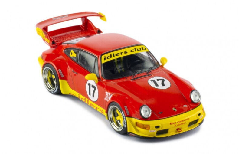 Ixo 2018 Porsche 911 964 RWB Idlers No 17 Red and Yellow 1:43