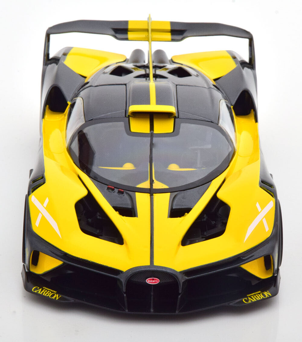 Bburago 2020 Bugatti Bolide Yellow w/ Grey Metallic 1:18