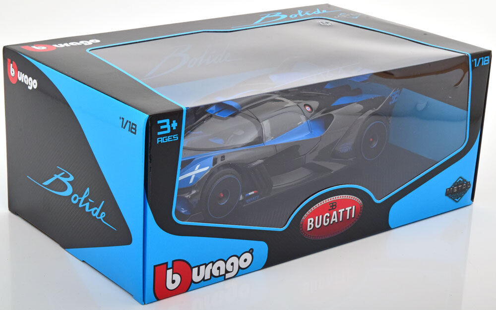 Bburago 2020 Bugatti Bolide Blue w/ Grey Metallic 1:18
