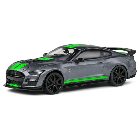 Solido 2020 Ford Mustang GT500 Carbonized Grey w/ Lime Green Stripes 1:18